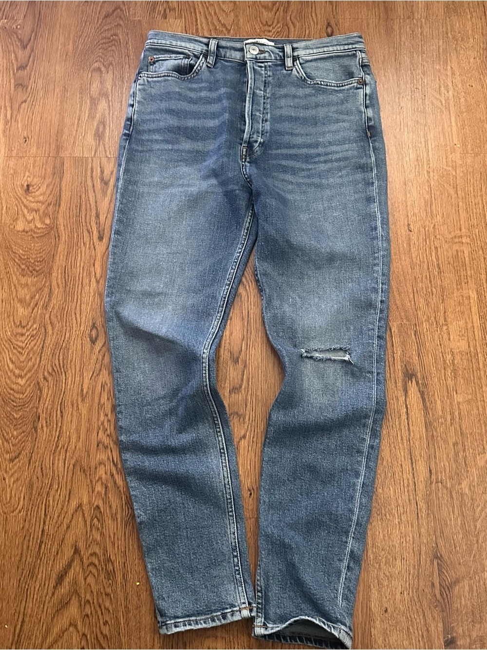 Re/done Blue Distressed Jeans Classic ultra High rise fit size 30 distressed